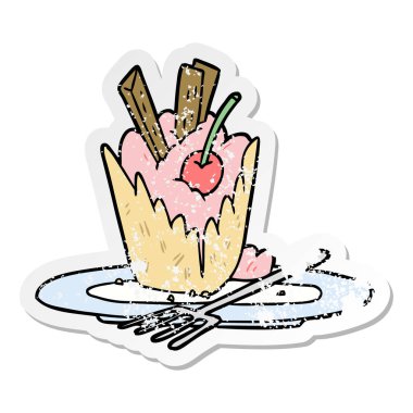 bir çizgi film tatlının sıkıntılı etiket