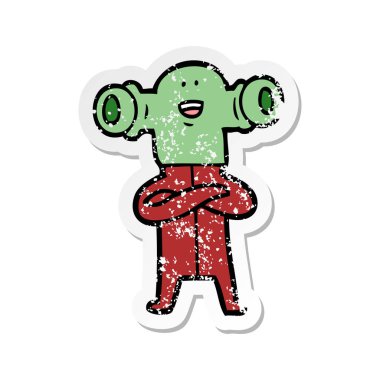 bir dostu karikatür yabancı sıkıntılı etiket