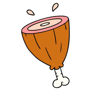 elle çizilmiş karikatür doodle jambon bir eklemin