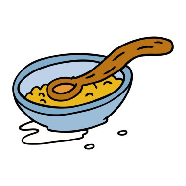elle çizilmiş karikatür doodle tahıl Bowl