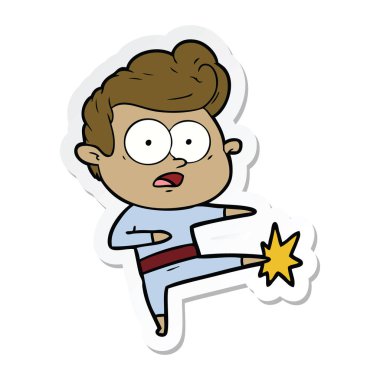 adam dik bir çizgi film etiketi