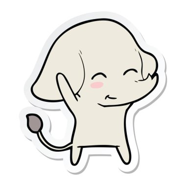 etiket sevimli çizgi fil