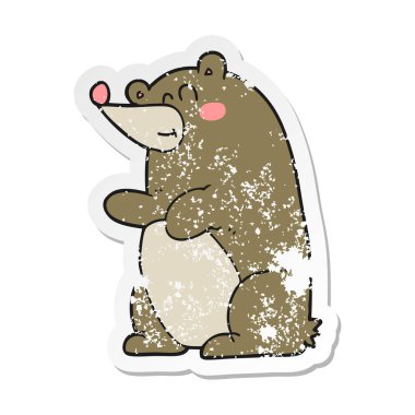 bir çizgi film ayının Retro sıkıntılı etiket