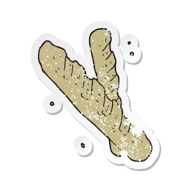 bir çizgi film baget Retro sıkıntılı etiket