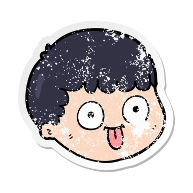 bir çizgi film erkek yüz sıkıntılı etiket