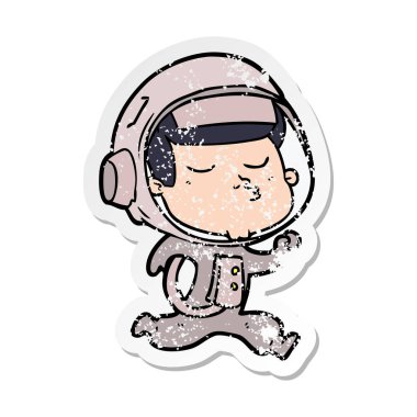 çalışan bir çizgi film emin astronotun sıkıntılı etiket