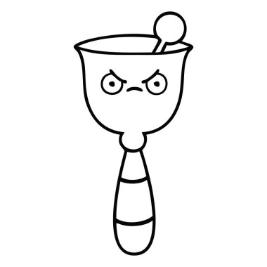 okul zili çizim karikatür