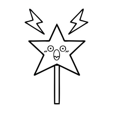 sihirli bir değnek çizim karikatür