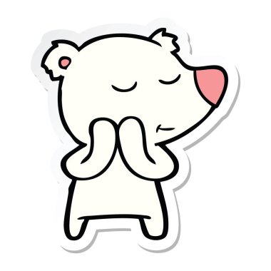 bir mutlu karikatür kutup ayısı etiketi