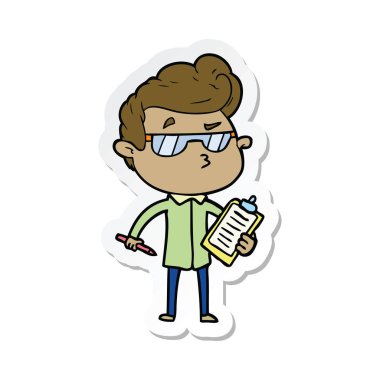 etiket bir çizgi film serin adam