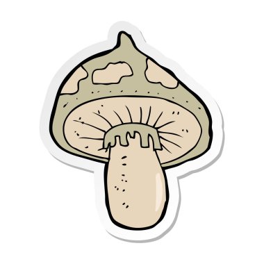 bir çizgi film mantarı etiket