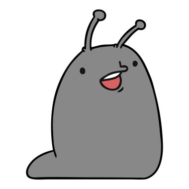 karikatür çizimi bir şirin kawaii sümüklü böcek