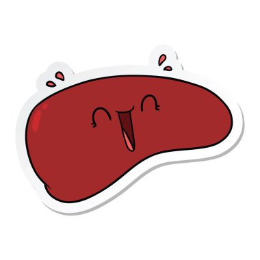 etiket bir karikatür sağlıklı karaciğer