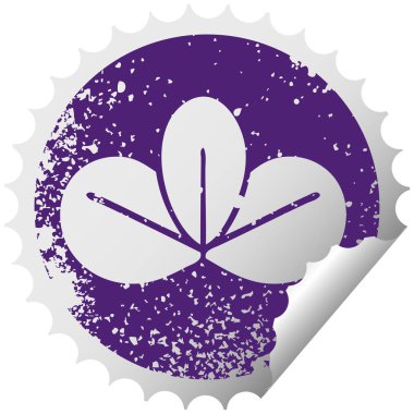 sıkıntılı dairesel peeling etiket sembolü sonbahar yaprak