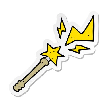 etiket bir çizgi film sihirli değnek döküm büyü