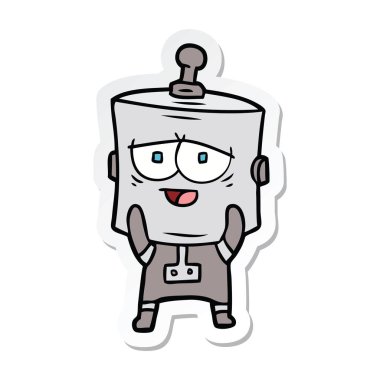 bir çizgi film robot Sticker