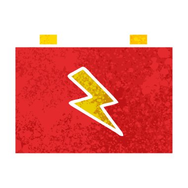 Retro illüstrasyon stil karikatür bir akü