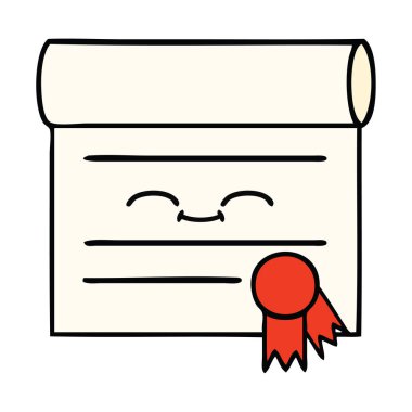 Sertifika sevimli çizgi