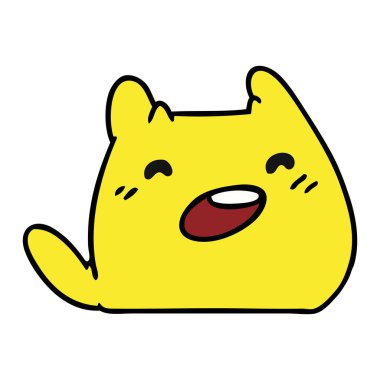 serbest el çekilmiş çizgi film in kawaii uzaylı evde beslenen hayvan