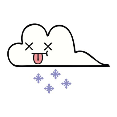 sevimli çizgi kar bulut