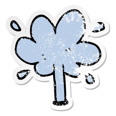 bir çizgi film su fışkırtma sıkıntılı etiket