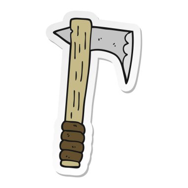 etiket bir karikatür balta