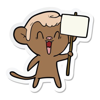 etiket bir karikatür komik maymun