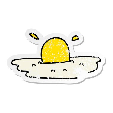 bir ilginç elle çizilmiş karikatür kızarmış yumurta sıkıntılı etiket