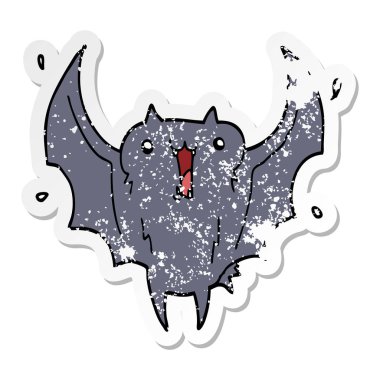 karikatür mutlu vampir yarasa sıkıntılı etiket