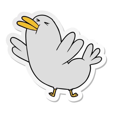 bir karikatür kuş sıkıntılı etiket