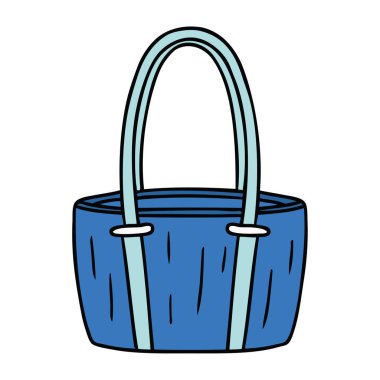 elle çizilmiş karikatür doodle büyük bir kırmızı torbanın