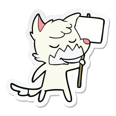 etiket dostu karikatür tilki