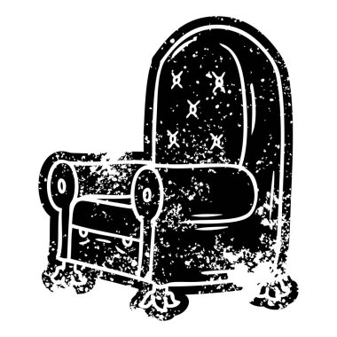 Grunge simgesi mavi koltuk sıkıntılı