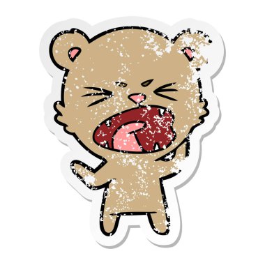 bağıran kızgın çizgi film ayı sıkıntılı etiket