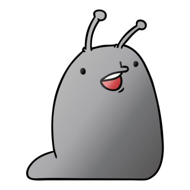 bir şirin kawaii sülük degrade çizgi film gösterimi