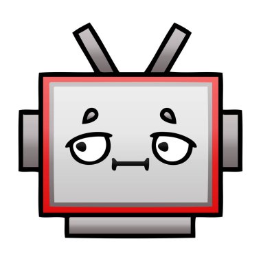 Degrade gölgeli karikatür robot baş