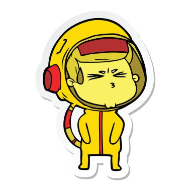 etiket bir karikatür astronot vurguladı