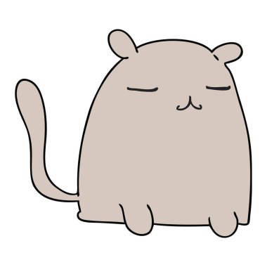 ilginç el çizilmiş karikatür kedi