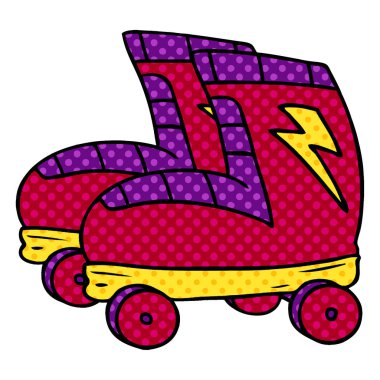 çizgi film doodle, tekerlekli paten