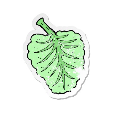 bir çizgi film yaprak sembol Retro sıkıntılı etiket