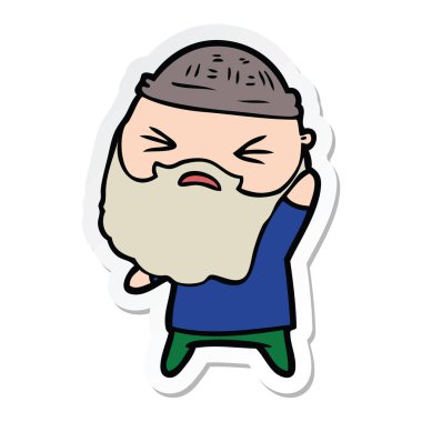 sakallı bir çizgi film adam etiketi