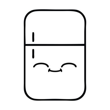 Çizim karikatür buzdolabı derin dondurucu