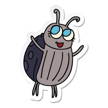 ilginç bir el etiket karikatür mutlu hata çizilmiş