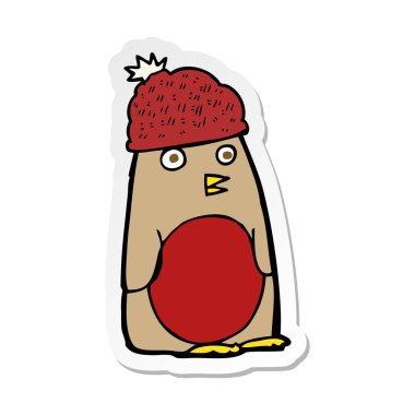 etiket şapkalı bir çizgi film Robin