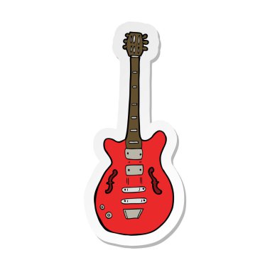etiket bir karikatür elektrik gitar
