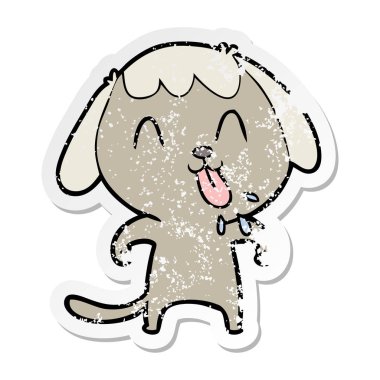 sevimli çizgi köpeklerin sıkıntılı etiket