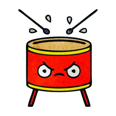 Retro grunge doku karikatür davul