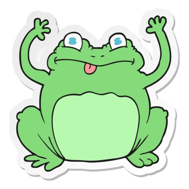 etiket bir karikatür komik kurbağa