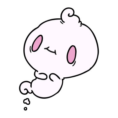 kawaii sevimli hayalet çizgi film gösterimi