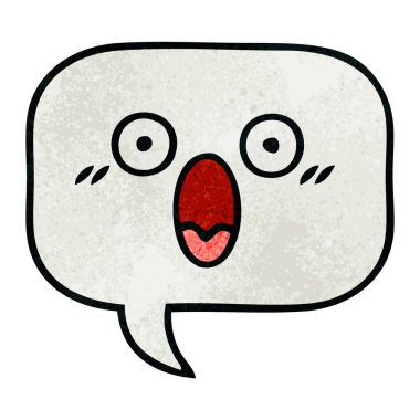 Retro grunge doku karikatür konuşma balonu